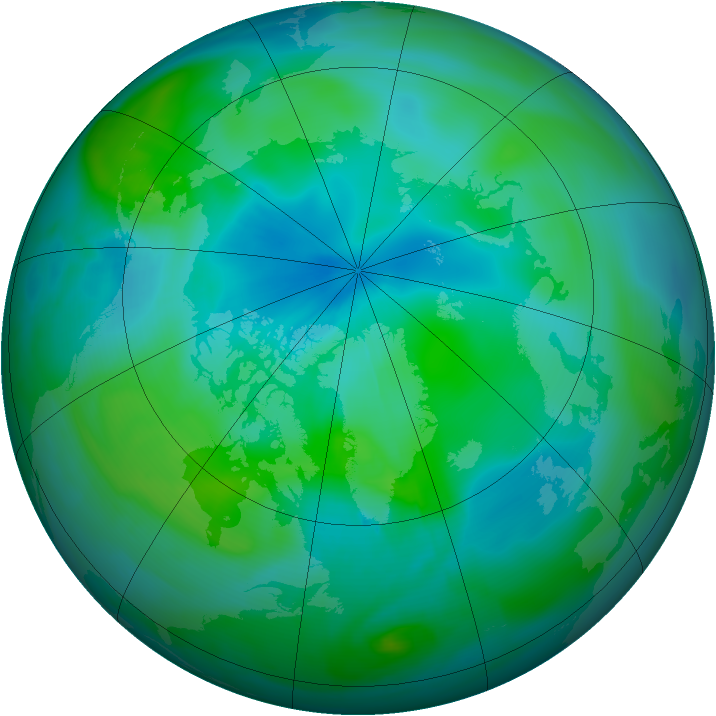 Arctic ozone map for 08 September 2007